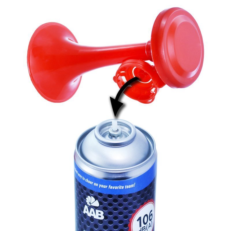 3 x AAB Signal Horn - Loud Compressed Air Horn 106 dB(A), Football Fan Item  with Non-Combustible Gas, Up to 320 Short Beeps, Fanfare, Gas Flute