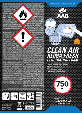 AAB CLEAN AIR KLIMA FRESH PENETRATING FOAM 750 ml